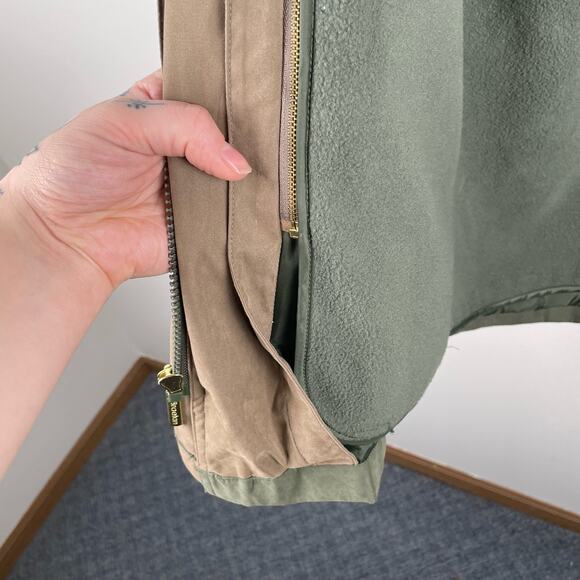 Vintage Green Hooded Jacket Windbreaker with Fleece Liner - Size S - Picture 9 of 13